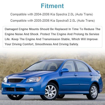 Engine Motor & Transmission Mount Kit Replacement for Kia Spectra L4 2.0L - size: 4PCS-Compatible with 2004-2006 Spectra 2.0L