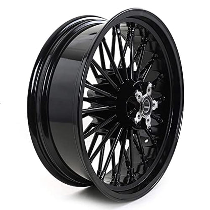 TOFR 18x5.5 Rear Fat King Spoke Wheel Rim Black For Harley Dyna 2006-2017 - color: Gloss Black, size: Rear:18x5.5