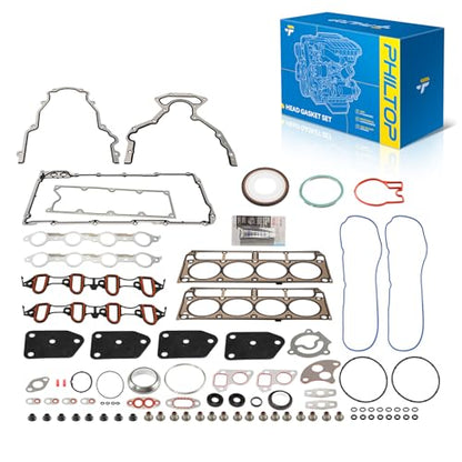 PHILTOP Head Gasket Kit Fit for Chevy Silverado 1500 2002-2009 4.8L/5.3L - size: HGS3168