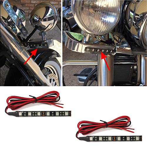 Universal 2pc 4in Motorcycle LED Turn Signal Light Amber LED Strip Light Bar for Motorcycle Car Scooter ATV UTV Golf cart Front Rear Turning Indicator Lights Blinker Tail Running Light - size: 2x 6LED Amber Light Bar