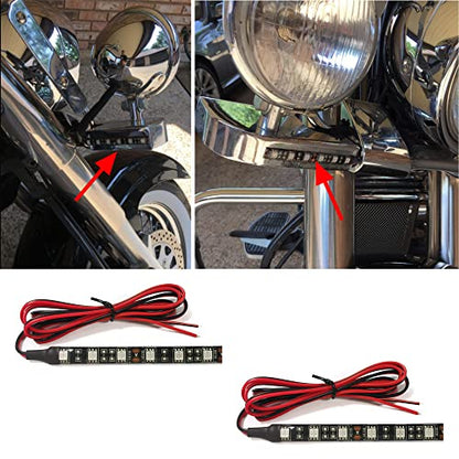 Universal 2pc 4in Motorcycle LED Turn Signal Light Amber LED Strip Light Bar for Motorcycle Car Scooter ATV UTV Golf cart Front Rear Turning Indicator Lights Blinker Tail Running Light - size: 2x 6LED Amber Light Bar