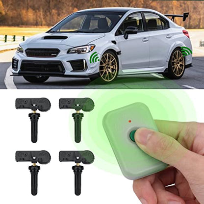 4 Pack Tire Pressure Monitoring System Sensor 315MHz DE8T-1A180-AA TPMS Sensor+ TPMS Relearn Tool Compatible with Ford Focus Fusion F150 CMAX E150 Edge Escape Expedition Mustang Lincoln Mercury Mazda