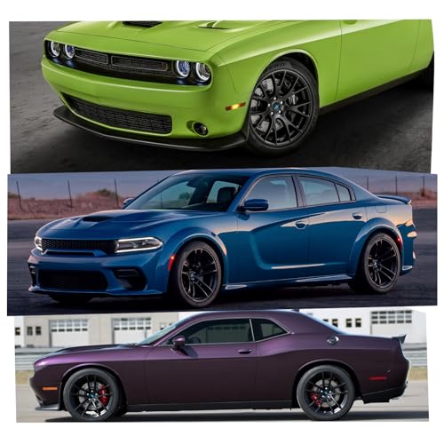 4PCS 63mm=2.5 inch Slash Wheel Center Cap Covers Fit for Dodge Charger Durango Dart 2015 2016-2020 Jeep/Chrysler Hubcaps Trim - color: Black-Blue