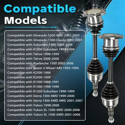 CV Axle Compatible with Silverado Suburban 1500 Avalanche 98-07