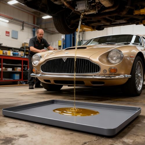 Oil Drip Pan for Under Car, 27" x 27" Silicone Oil Spill Drip Mat -Grey - color: 27"-27"Grey