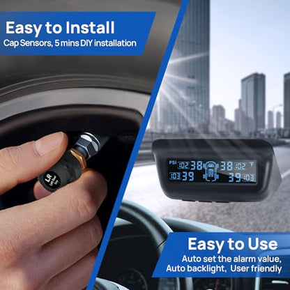 Masoll M13 Tire Pressure Monitoring System, RV/Trailer TPMS with 4 Sensors