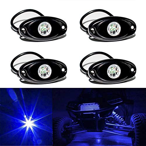 YONEDA Blue Rock Lights for Trucks, 4 Pods, IP68 Waterproof - color: Blue, size: 4 Pods