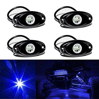 YONEDA Blue Rock Lights for Trucks, 4 Pods, IP68 Waterproof - color: Blue, size: 4 Pods