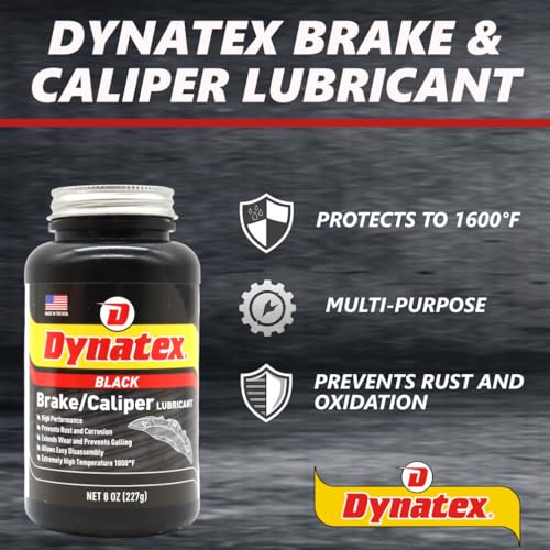 Dynatex 143493 High Performance Brake & Caliper Lubricant, 8oz Bottle - Superior Caliper Grease, High Temp Brake Grease/Lubricant, Prevents Rust/Corrosion, Extends Wear,