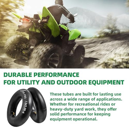 AR-PRO (2-Pack) 13x5.00-6 Heavy-Duty Inner Tubes Replacement for Razor Dirt Quad Versions, TR87 Bent Valve Stem, Fits Lawn Mowers, Go-Karts, ATVs, Snow Blowers, Garden Tractors, and More - size: 13x5.00-6,TR-87