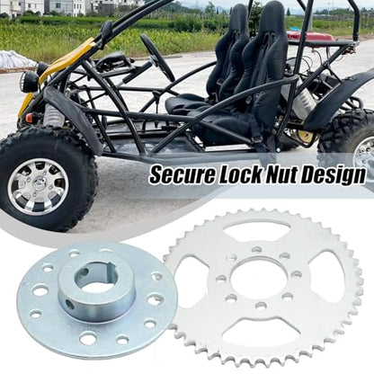 Heavy Duty 40 41 420 Chain 48Tooth Rear Sprocket with 8 Hole & 1/4" Keyway and 1" Bore Go Kart Hub, Replacement for Predator 212cc 196cc 6.5hp Engine Go Cart Mini Bike Powersports Parts