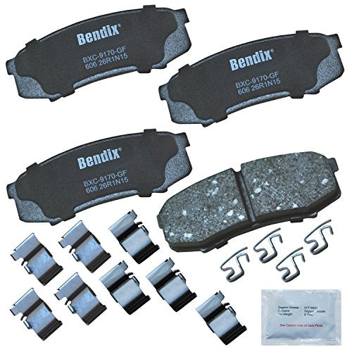 Bendix Priority1 CFC606 Ceramic Rear Brake Pads for Select Models Lexus GX460, GX470, LX450, Mitsubishi Montero, Montero Sport, Toyota 4Runner, FJ Cruiser, Land Sequoia - size: CFC606