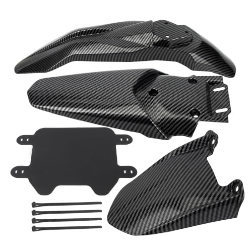 Front Rear Fender Kit Mudguard Number Plate Compatible with Talaria Sting MX3 MX4 MX5 Electric Dirt Pit Bike Motorcycle-Carbon Fiber - color: Fender Set, size: Carbon Fiber