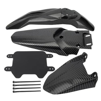 Front Rear Fender Kit Mudguard Number Plate Compatible with Talaria Sting MX3 MX4 MX5 Electric Dirt Pit Bike Motorcycle-Carbon Fiber - color: Fender Set, size: Carbon Fiber