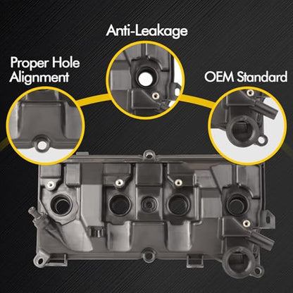 Upgrade Valve Cover Compatible with Nissan Juke 1.6L L4 2011 2012 2013 2014 2015 2016 2017 Gas Replace 13264-1KC1A