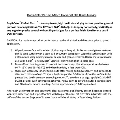 Dupli-Color EBUN01047 Perfect Match Automotive Spray Paint - Universal Flat Black - 8 oz. Aerosol Can - color: Universal Flat Black, size: 8 Ounce (Pack of 1), style: Universal