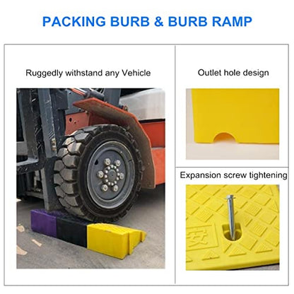 2Pack Curb Ramp, Portable Lightweight Heavy Duty Plastic Driveway Curb Ramps for Low Cars,Motorcycle Ramp,Curb Ramps (5.12 inch High) - size: 5.12 inch High