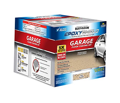 Rust-Oleum EpoxyShield Garage Floor Coating, Gloss Tan, 1 Car Kit - color: Tan, size: 1 Count (Pack of 1)