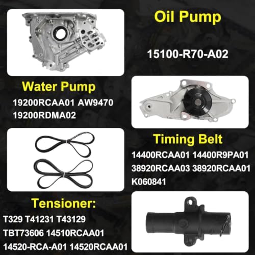J35Z2 3.5 Timing Belt Kit w/Water Oil Pump Fit for 2007-2017 Honda Acura - size: 3.5 Timing Belt Kit w/Water Pump Oil Pump