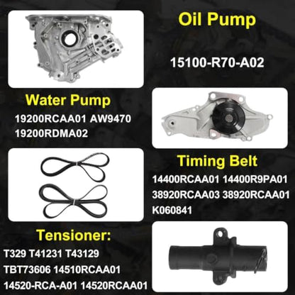 J35Z2 3.5 Timing Belt Kit w/Water Oil Pump Fit for 2007-2017 Honda Acura - size: 3.5 Timing Belt Kit w/Water Pump Oil Pump