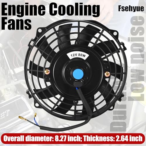 7" Universal Electric Radiator Fan Push Pull Slim Fan High Performance Cooling Fan 80W 12V Mount Kit 1PCS - size: 7 inch- 1PC