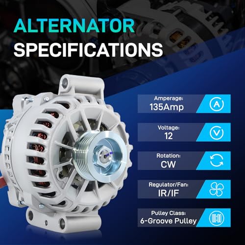 BDELI 8437N New Alternator Fit for Ford Mustang 2005-2008 V6 4.0L - size: 8437N