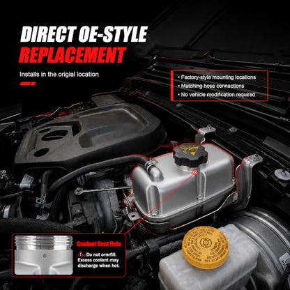 One-Piece Cast Aluminum Coolant Reservoir Expansion Tank for Jeep - size: 68364312AC