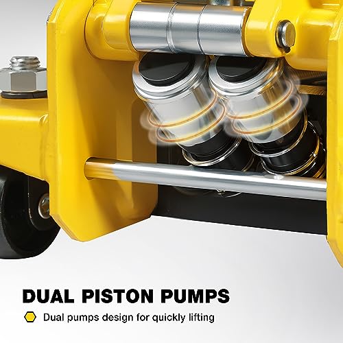 YELLOW JACKET 3.5 Ton Low Profile Floor Jack Quickly Lift Hydraulic Car Jack with Dual Pumps, 7700 lb Capacity - color: Steel, size: 3.5T low profile dual pump