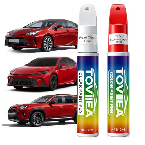 (3U5 Supersonic Red Tricoat Touch Up Paint for TOYOTA - color: 3U5 Supersonic Red Tricoat for 2024 RAV4 Prime/2025 Camry/2024 Camry Hybrid/ 2024 Tacoma/2024 Tundra/2025 Toyota Crown/2024 Prius/2025 Sequoia/2024 bZ4X