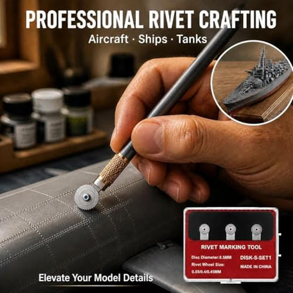 Model Rivet Maker Tool, Small Diameter 0.35-0.45mm, for 1/100 Scale - size: RM-S1