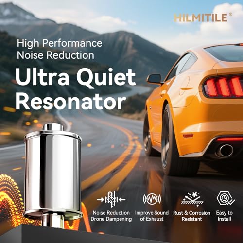 Resonator, 3'' Inlet & Outlet Ultra Quiet Resonator, 304 Stainless Steel Performance Exhaust Muffler