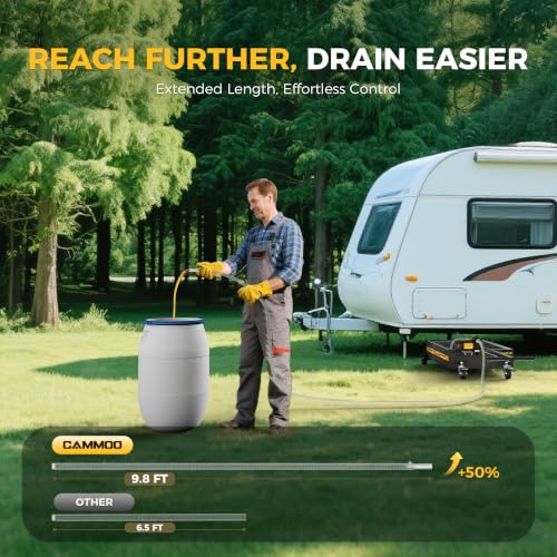 CAMMOO 15 Gal Electric Oil Drain Pan with Pump, Black - color: Black