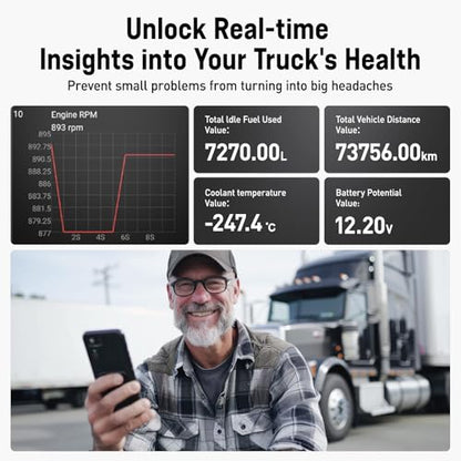 ANCEL HD110 Heavy Duty Truck Scanner with DPF Regen for Detroit & PACCAR