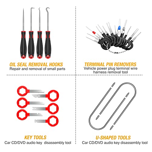 GOOACC 88Pcs Auto Trim Removal Tool and Push Pin Retainer Clip Set - color: 48Pcs Remover + 40Pcs Clips