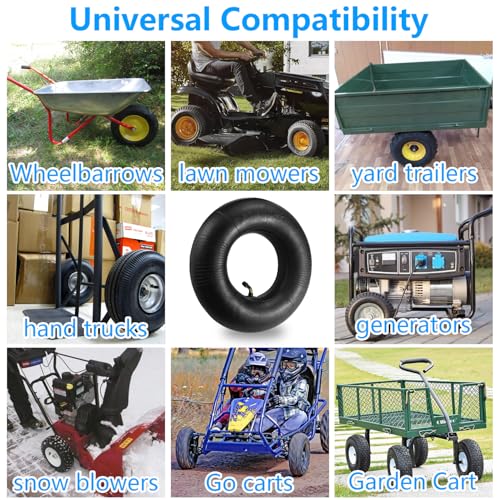 (2 PACK) 4.10/3.50-4 Inner Tube with TR-87 Bent Valve Stem,Replacement for Hand Trucks, Dolly, Lawn Mowers, Wheelbarrows, Generators, Utility Carts - size: 4.10/3.50-4