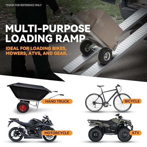 Auto Dynasty 2PCS 63" x 9" Heavy Duty Loading Ramps 880Lbs for Truck ATVs - size: 63" (Silver)