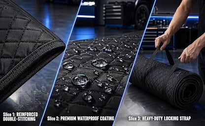 Mechanic Creeper Mat, 60 x 28 Inch Foldable Under Car Work Mat with Carry Bag, Low-Profile Design for Garage Repairs and Vehicle Maintenance