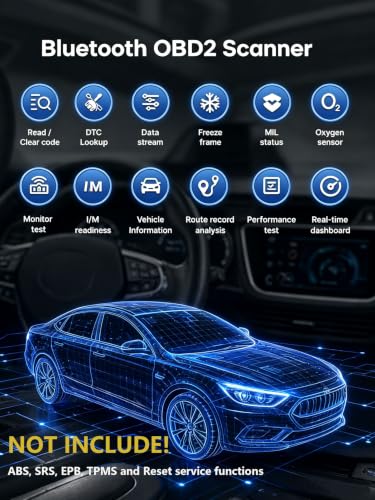 OBD2 Scanner Bluetooth Wireless Car Diagnostic Tool for iPhone & Android