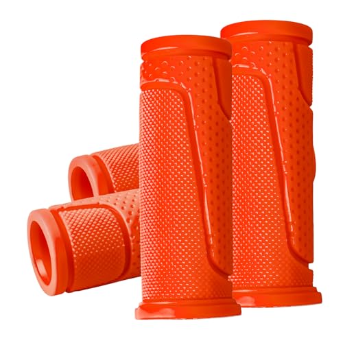 9-Color Kids Bike Handlebar Grips - Non-Slip TPR Bicycle Grips for Mini Bikes & Micro Scooters (22.2mm, 90mm) - color: Orange