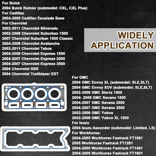 HS 26191 PT-1 Engine Cylinder Head Gasket Set for Buick Rainier,Chevrolet GMC 4.8L 5.3L V8 Engines,Intake Manifold Gaskets Superior Seal