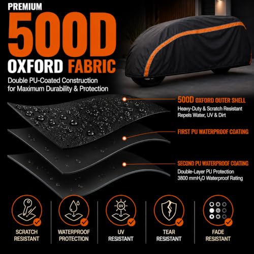 360° Fully Enclosed Motorcycle Cover,All-Season Waterproof Sun-Proof Outdoors Fits Motorcycles,Compatible with Harley Davidson, Honda, Suzuki, Yamaha (XL106X45X59) - size: XL106X45X59