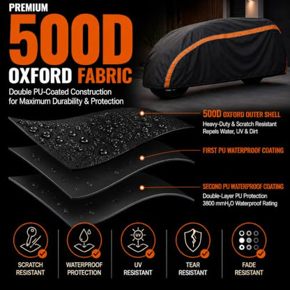 360° Fully Enclosed Motorcycle Cover,All-Season Waterproof Sun-Proof Outdoors Fits Motorcycles,Compatible with Harley Davidson, Honda, Suzuki, Yamaha (XL106X45X59) - size: XL106X45X59