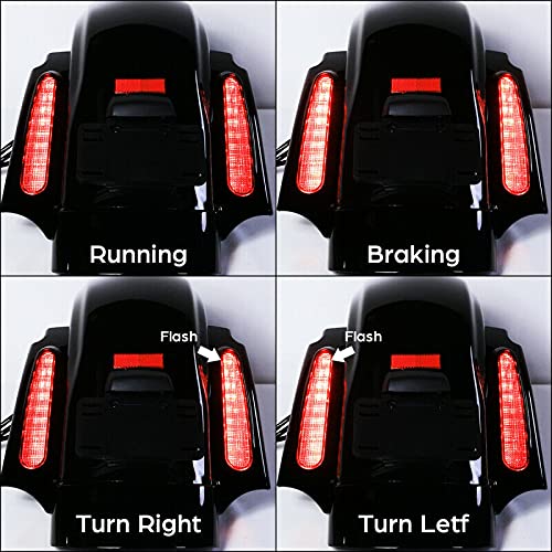 TCMT Hard Saddlebags 6X9" Speaker Lids & Liners Carpet Insert + LED Rear Fender Fit For Harley Touring Road King Electra Glide Street Glide Road Glide Ultra Classic 2009-2013 - color: Rear Fender Smoke Lens, size: Hard Saddlebags 6x9" Lids(Chrome Latches)