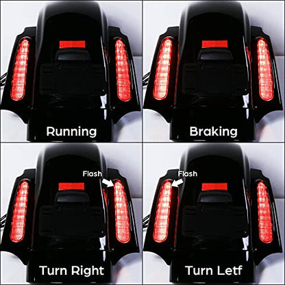 TCMT Hard Saddlebags 6X9" Speaker Lids & Liners Carpet Insert + LED Rear Fender Fit For Harley Touring Road King Electra Glide Street Glide Road Glide Ultra Classic 2009-2013 - color: Rear Fender Smoke Lens, size: Hard Saddlebags 6x9" Lids(Chrome Latches)