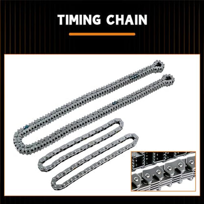 Engine Timing Chain Kit with Tensioner & Guide Compatible with 2011-2017 F150 Flex Taurus Edge Explorer Mustang Lincoln MKS MKX MKZ 3.7L 3.5L - size: AT4Z6268C