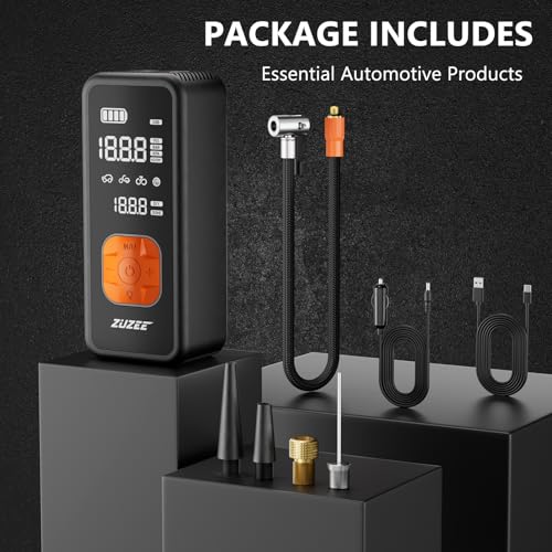 ZUZEE Tire Inflator Portable Air Compressor with Digital Gauge 150 PSI