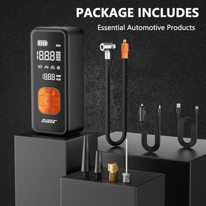 ZUZEE Tire Inflator Portable Air Compressor with Digital Gauge 150 PSI
