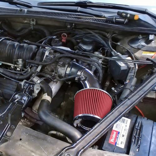 PHILTOP 3" Cold Air Intake Kit for 2000-2005 Chevrolet Impala Base/LS 3.8L - color: Red, size: 2000-2005 LeSabre