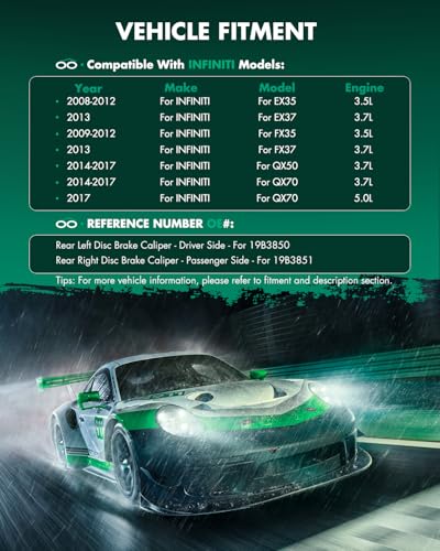 SCITOO Rear Driver & Passenger Side Disc Brake Calipers 19B3850 19B3851 - size: Rear[19B3850 & 19B3851]
