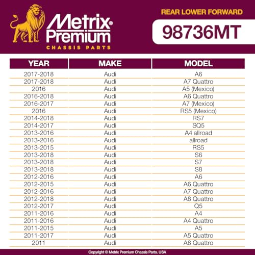 Metrix Premium Chassis Parts Control Arm Kit Fits Audi A6 17-18, A7 Quattro - size: CMS70192_CMS70192